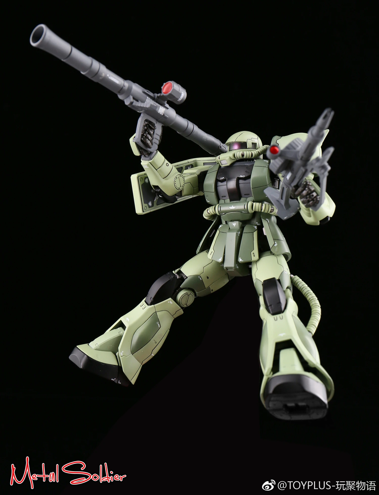 Metal Soldier 1/100 MS01 ZAKUII MS-01 MS-06 ZAKU2 Green Chogokin Metal Build - Image 14