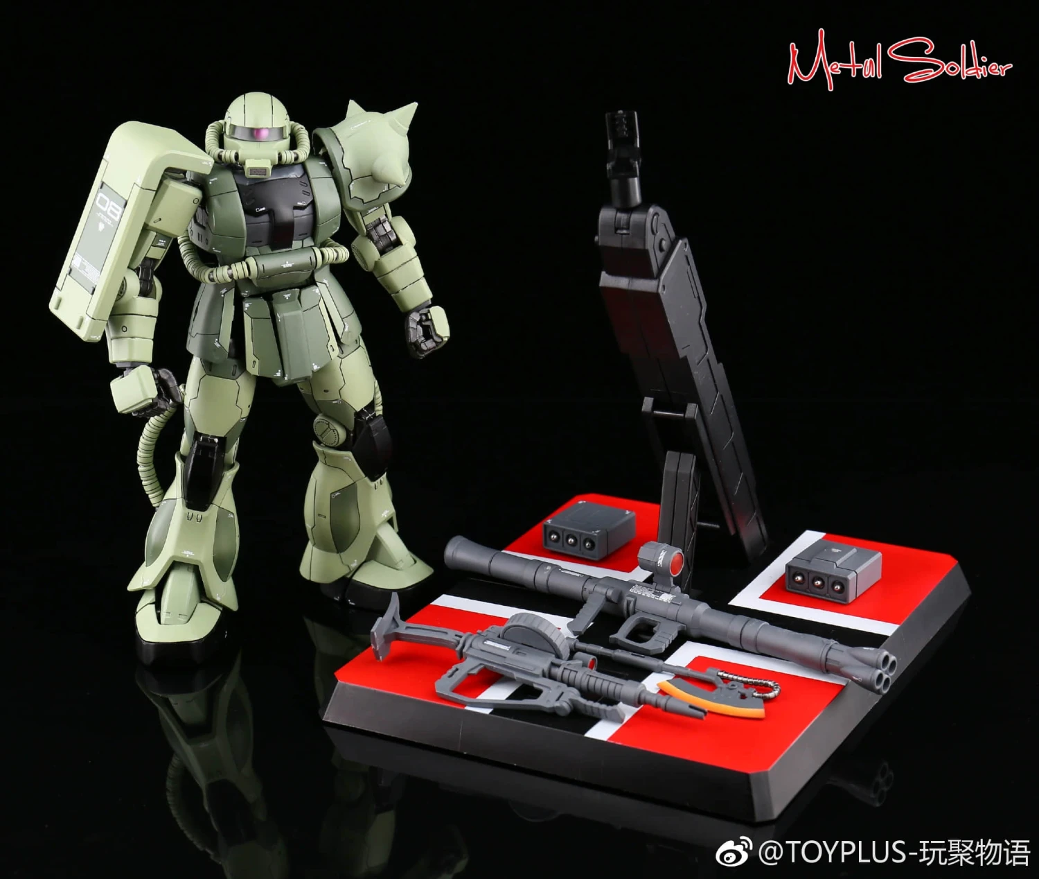 Metal Soldier 1/100 MS01 ZAKUII MS-01 MS-06 ZAKU2 Green Chogokin Metal Build - Image 8