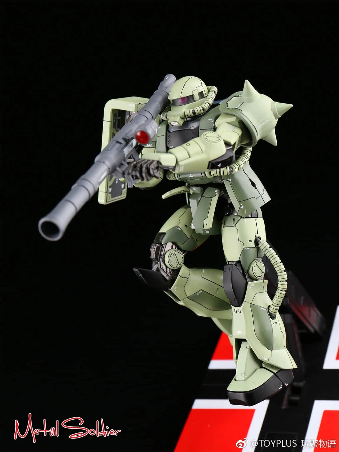 Metal Soldier 1/100 MS01 ZAKUII MS-01 MS-06 ZAKU2 Green Chogokin Metal Build - Image 7