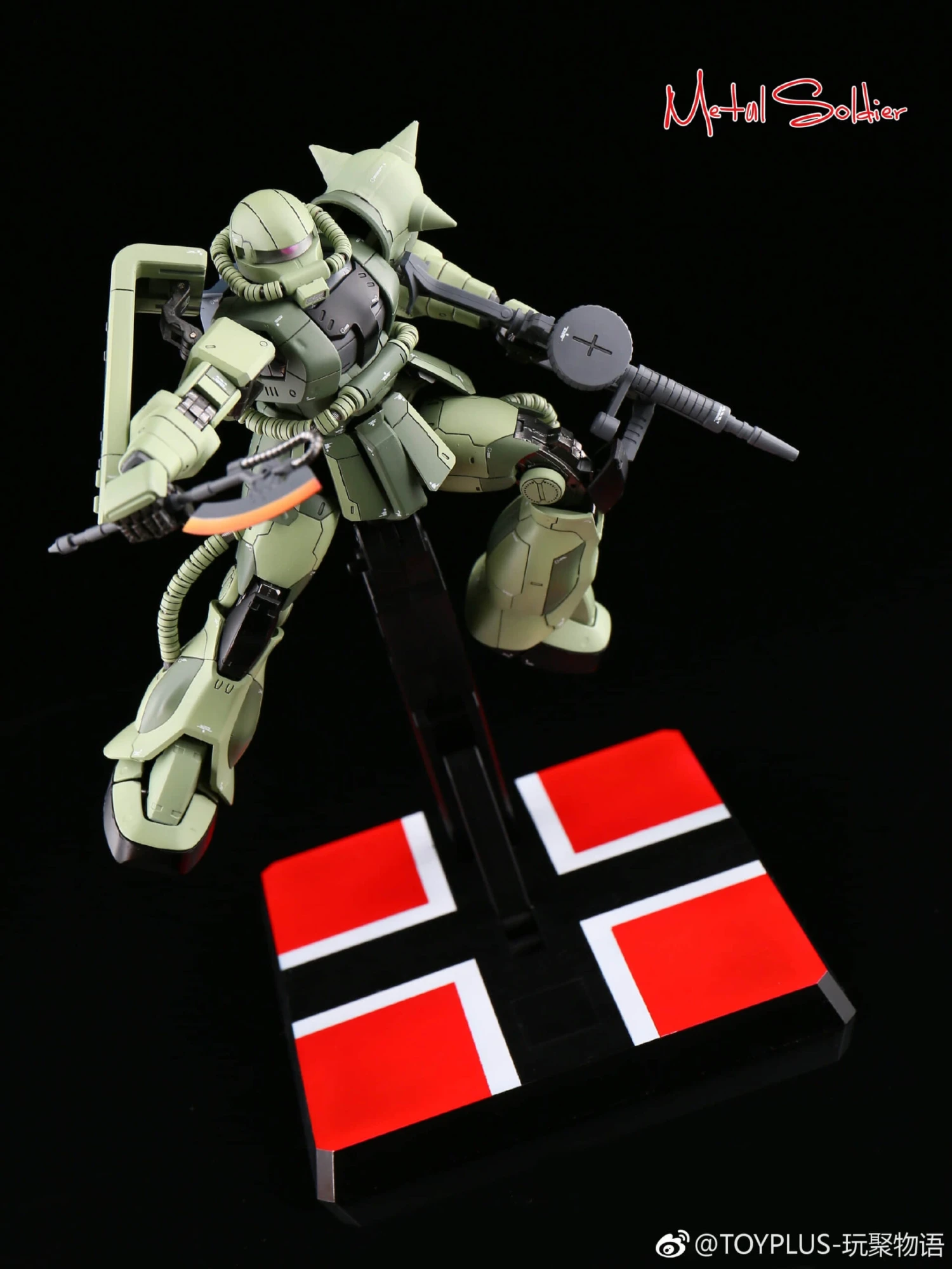 Metal Soldier 1/100 MS01 ZAKUII MS-01 MS-06 ZAKU2 Green Chogokin Metal Build - Image 10