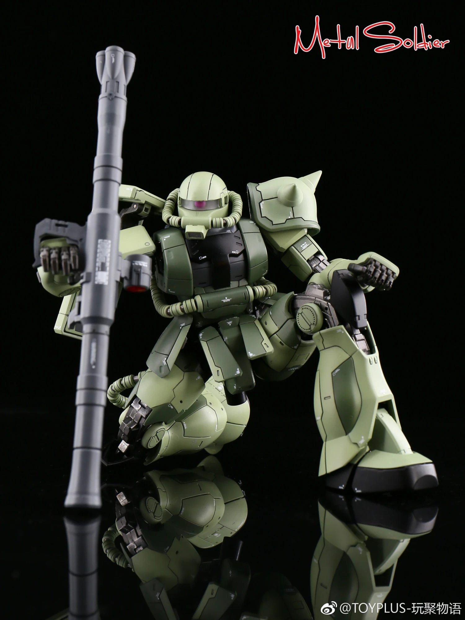 Metal Soldier 1/100 MS01 ZAKUII MS-01 MS-06 ZAKU2 Green Chogokin Metal Build - Image 15