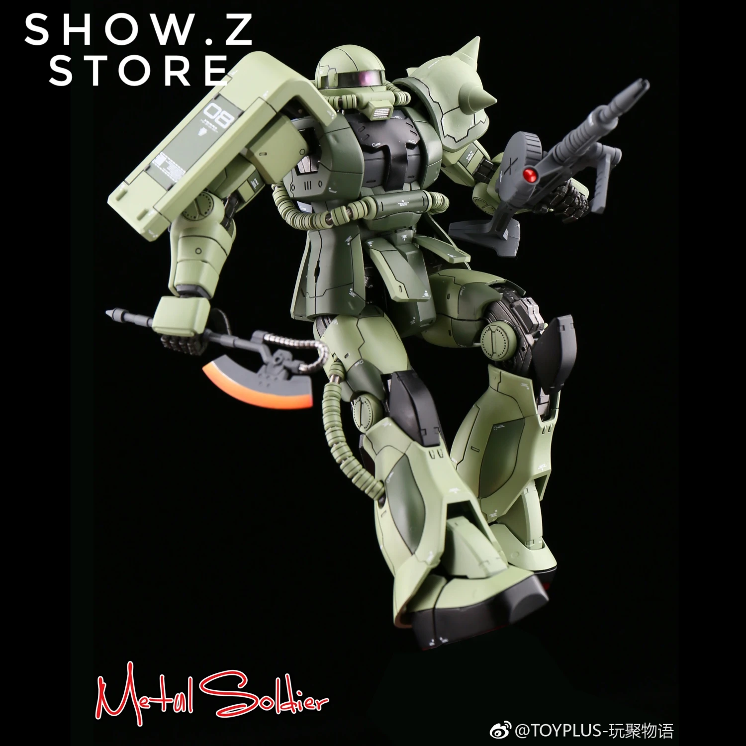 Metal Soldier 1/100 MS01 ZAKUII MS-01 MS-06 ZAKU2 Green Chogokin Metal Build - Image 12