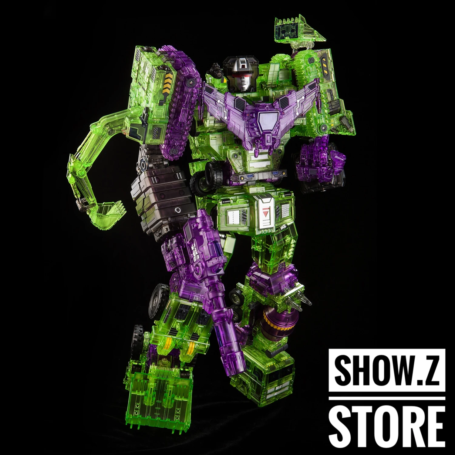Toyworld TW-C07C Constructor Devastator Clear Version Full Set Of 6 Figures TW-07C Clear Constructor