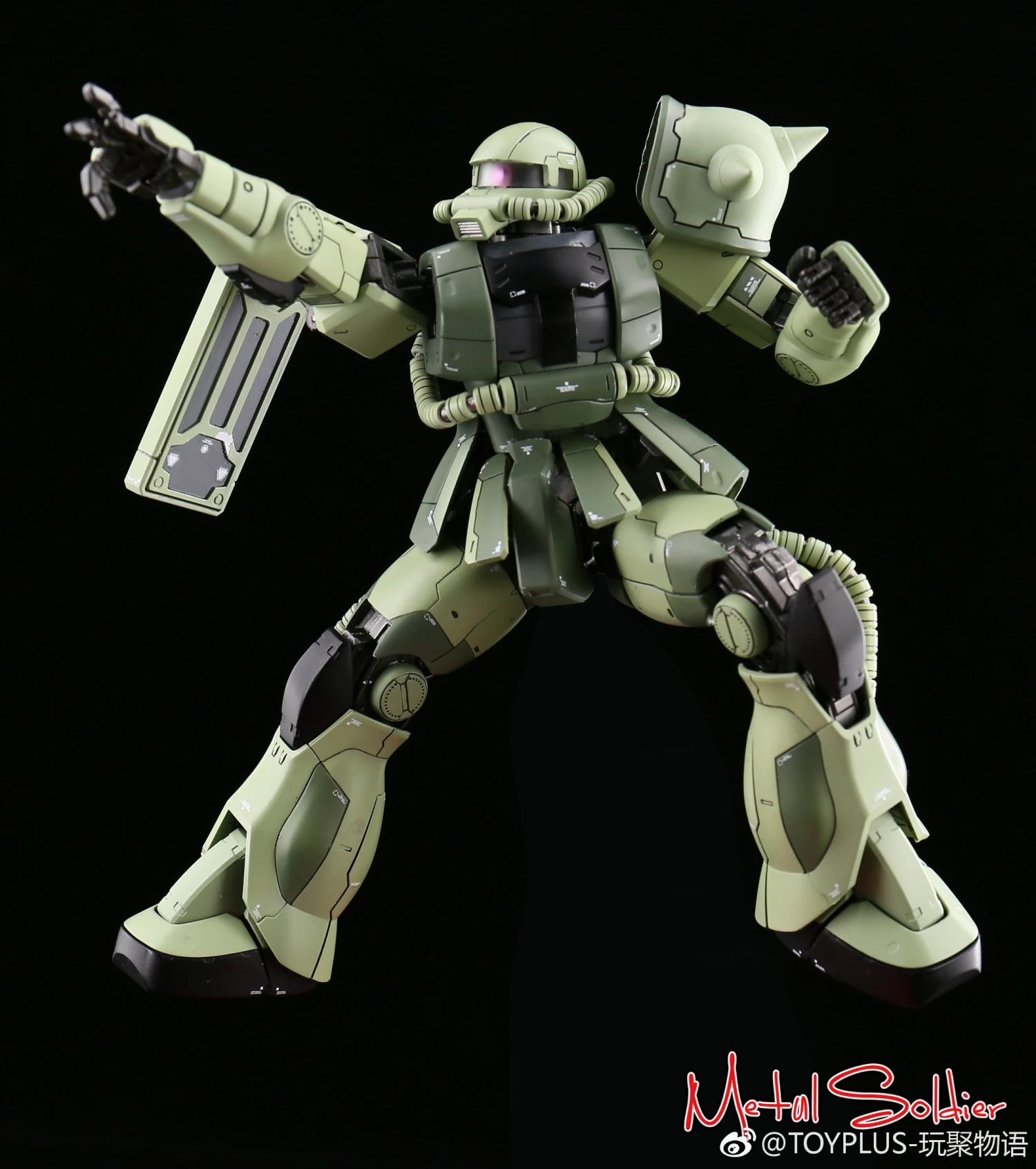 Metal Soldier 1/100 MS01 ZAKUII MS-01 MS-06 ZAKU2 Green Chogokin Metal Build - Image 18