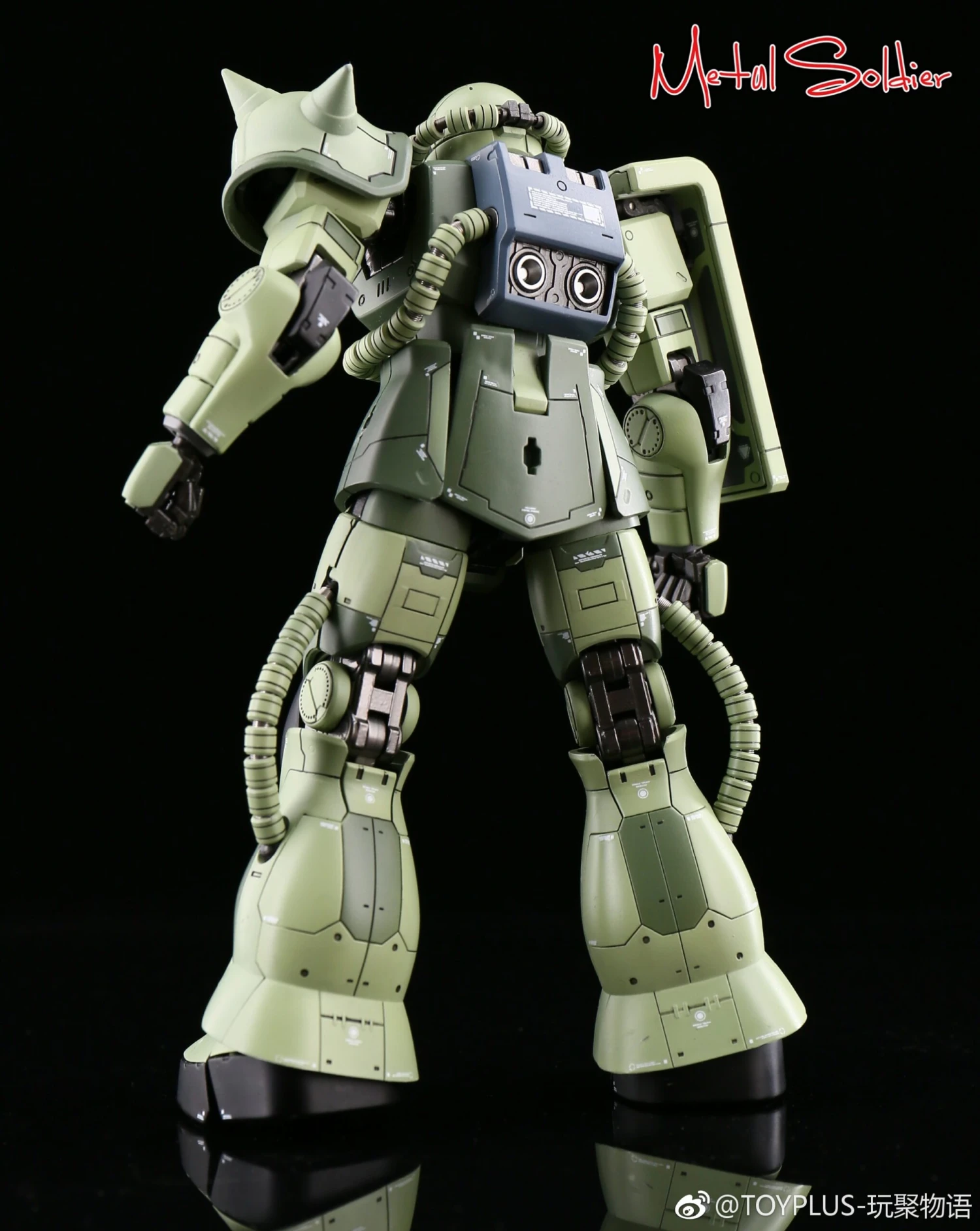 Metal Soldier 1/100 MS01 ZAKUII MS-01 MS-06 ZAKU2 Green Chogokin Metal Build - Image 17