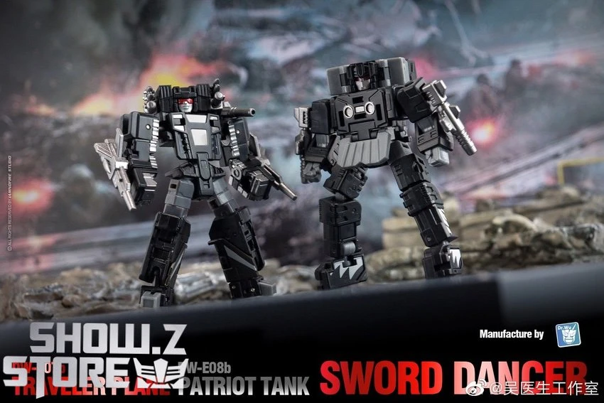 Dr.Wu Sword Dancer Slamdance DW-E07B Traveler Plane Raindance & DW-E08B Patriot Tank Grandslam Set Of 2 Black Version - Image 2
