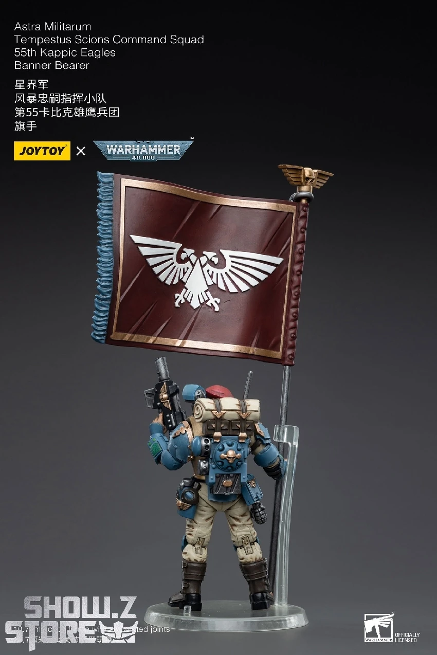 JoyToy Source 1/18 Warhammer 40K Astra Militarum Tempestus Scions Command Squad 55th Kappic Eagles Banner Bearer - Image 3