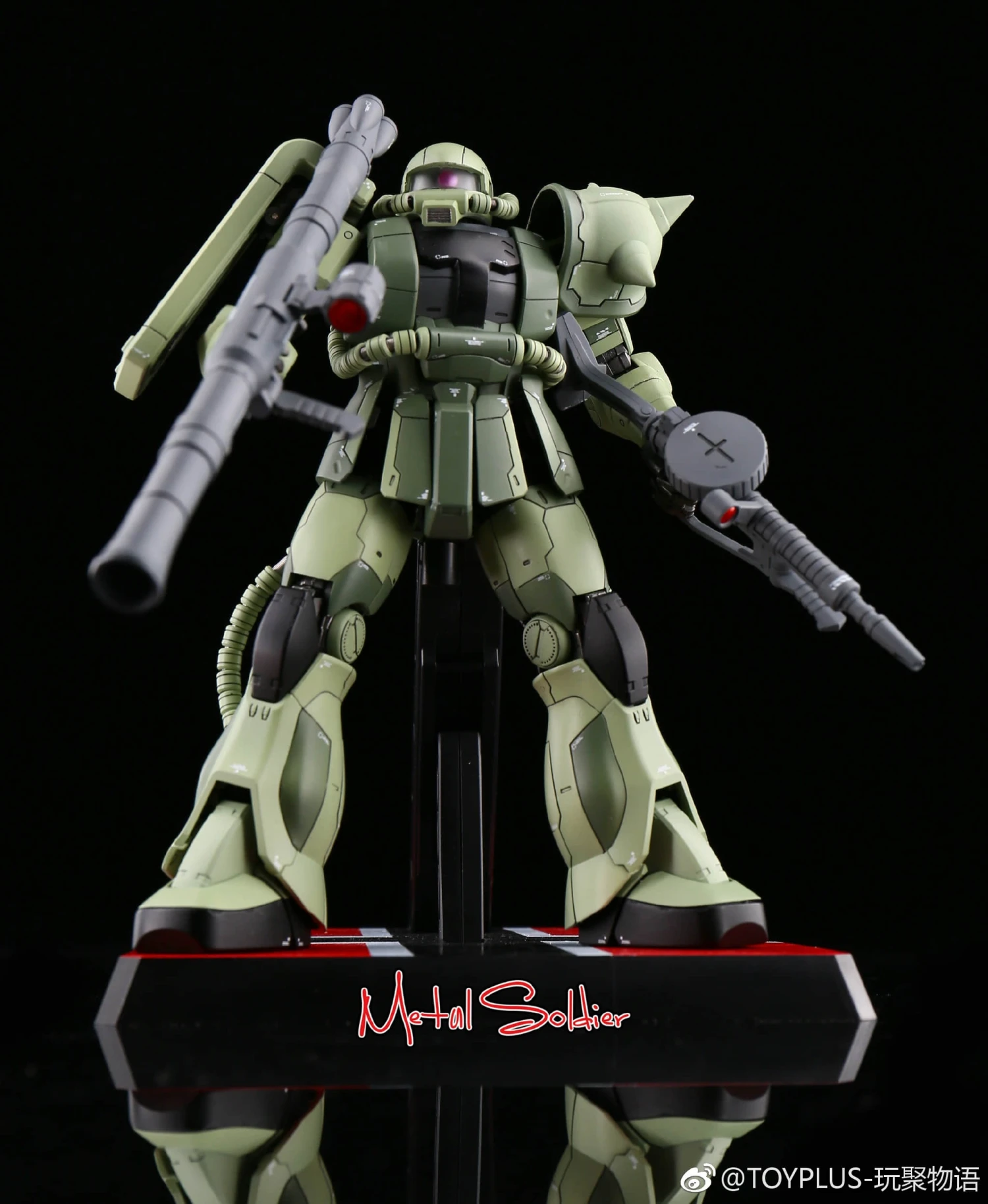 Metal Soldier 1/100 MS01 ZAKUII MS-01 MS-06 ZAKU2 Green Chogokin Metal Build - Image 9