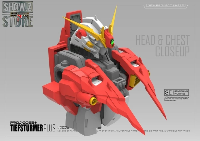 Mechanicore Hobby Studio 1/120 PROJ-0033+ 2.0 MSA-0011(Bst)303E Deep Striker Gundam Tief Sturmer Plus Camouflage Red Standard Version - Image 4