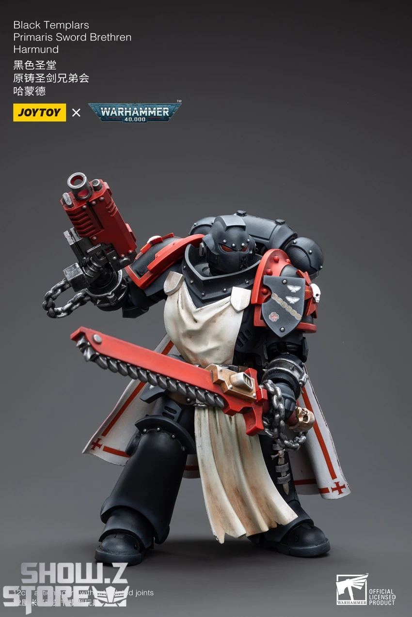 JoyToy Source 1/18 Warhammer 40K Black Templars Primaris Sword Brethren Harmund - Image 6